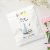 Ahoy It's A Boy 航海の Sailboat Baby Shower フェイバーバッグ (封をした状態)