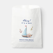 Ahoy It's A Boy 航海の Sailboat Baby Shower フェイバーバッグ (正面)