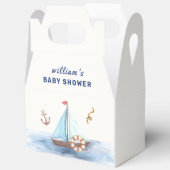 Ahoy It's A Boy 航海の Sailboat Baby Shower フェイバーボックス (見開き)