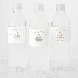 Ahoy It's a Boy 航海の Sailboat Baby Shower ペットボトルラベル