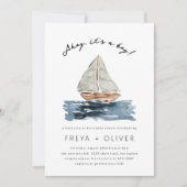 Ahoy It's A Boy 航海の Sailboat Baby Shower 招待状 (正面)