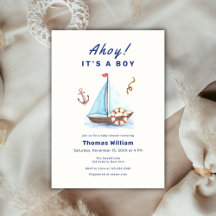 Ahoy It's A Boy 航海の Sailboat Baby Shower