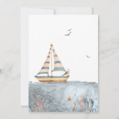 Ahoy It's A Boy 航海の Sailboat Baby Shower 招待状 (裏面)