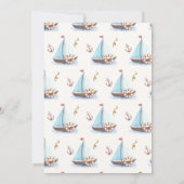 Ahoy It's A Boy 航海の Sailboat Baby Shower 招待状 (裏面)