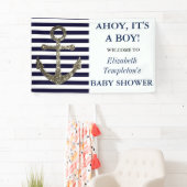 Ahoy It's a Boy 航海の Themed Baby Shower Banner 横断幕 (インサイチュ)