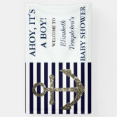 Ahoy It's a Boy 航海の Themed Baby Shower Banner 横断幕 (縦)