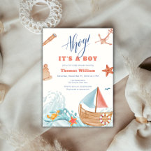 Ahoy It's A Boy Adventure Sailboat Baby Shower