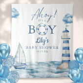 Ahoy Its A Boy Baby Showerの写真の背景 タペストリー