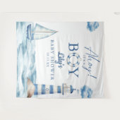 Ahoy Its A Boy Baby Showerの写真の背景 タペストリー (正面(横))