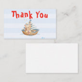 Ahoy Its A Boy Baby Showerサンキューカード エンクロージャーカード (正面/裏面)