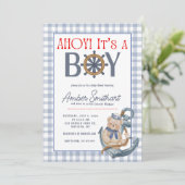 AHOY It's a Boy Baby Shower招待状 招待状 (スタンド正面)