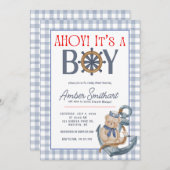 AHOY It's a Boy Baby Shower招待状 招待状 (正面/裏面)