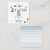 Ahoy It's a Boy Baby Shower エンクロージャーカード (正面/裏面)