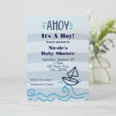 AHOY It's A Boy Baby Shower 航海の招待状 招待状 (スタンド正面)