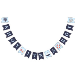 Ahoy It's a Boy Baby Shower Bunting Flags Banner バンティングフラッグ