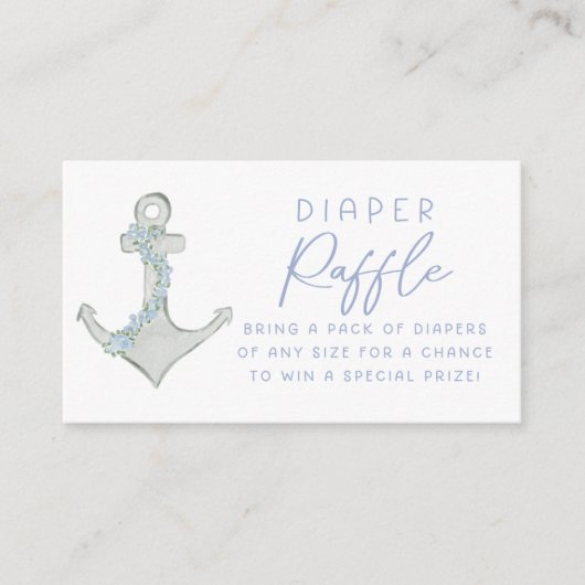 Ahoy It's A Boy Baby Shower Diaper Raffle Insert エンクロージャーカード (正面)