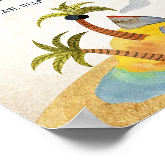 Ahoy It's A Boy Baby Shower Drinks Sign ポスター (角)