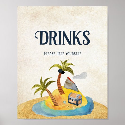 Ahoy It's A Boy Baby Shower Drinks Sign ポスター (正面)