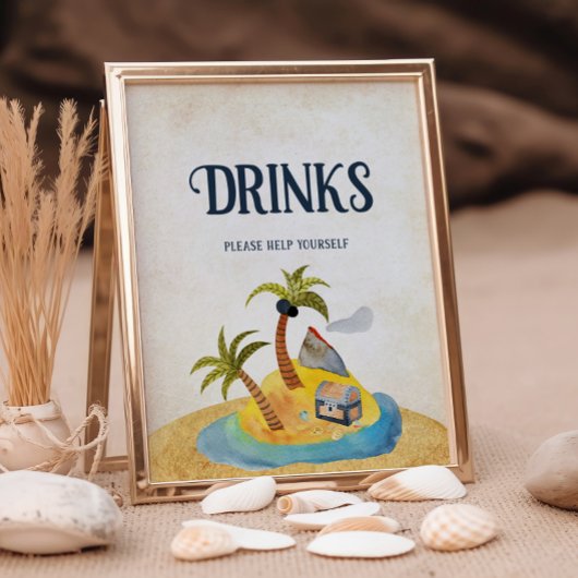 Ahoy It's A Boy Baby Shower Drinks Sign ポスター