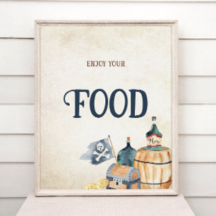 Ahoy It's A Boy Baby Shower Food Sign ポスター
