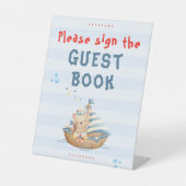 Ahoy Its A Boy Baby Shower Guest Book 台座サイン (正面)