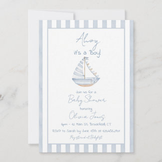 Ahoy It's A Boy Baby Shower Invitation Card 招待状