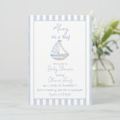 Ahoy It's A Boy Baby Shower Invitation Card 招待状 (スタンド正面)