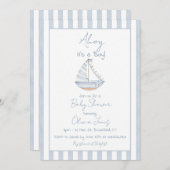 Ahoy It's A Boy Baby Shower Invitation Card 招待状 (正面/裏面)