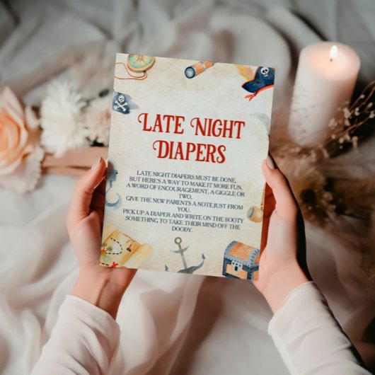 Ahoy It's A Boy Baby Shower Late Night Diapers 台座サイン