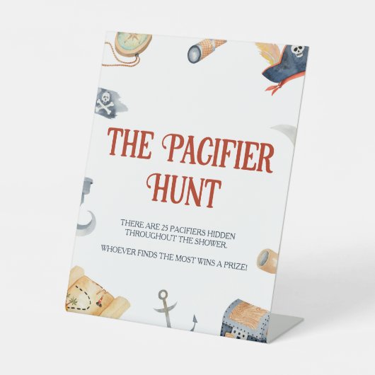 Ahoy It's A Boy Baby Shower Pacifier狩り 台座サイン (正面)