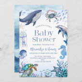 Ahoy! It's a Boy Baby Shower Party 招待状 (正面/裏面)