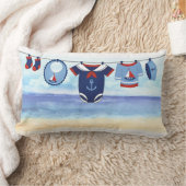 Ahoy It's A Boy Baby Shower Pillow ランバークッション (ブランケット)