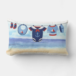 Ahoy It's A Boy Baby Shower Pillow ランバークッション