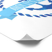 Ahoy It's a Boy Baby Shower Sign ポスター (角)