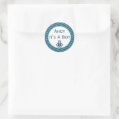 Ahoy It's A Boy Baby Shower Sticker ラウンドシール (バッグ)