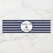 Ahoy It's A Boy Baby Shower Water Bottle Label ペットボトルラベル (シングルラベル)