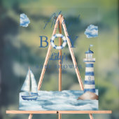 Ahoy Its A Boy Baby Shower Welcome アクリルサイン (ニュートラル)