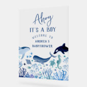 Ahoy It's A Boy Baby Shower Welcome アクリルサイン (傾斜)