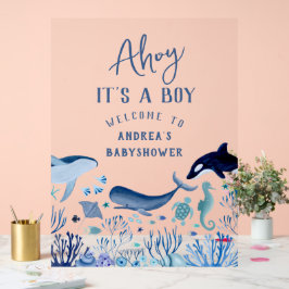 Ahoy It's A Boy Baby Shower Welcome アクリルサイン