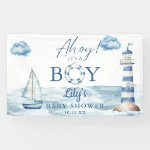 Ahoy Its A Boy Baby Shower Welcome 横断幕