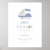 Ahoy It's A Boy Baby Shower Welcome Sign ポスター (正面)