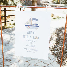 Ahoy It's A Boy Baby Shower Welcome Sign ポスター