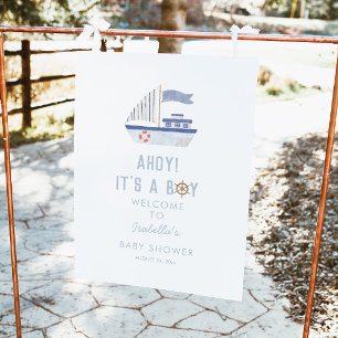 Ahoy It's A Boy Baby Shower Welcome Sign ポスター