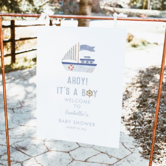 Ahoy It's A Boy Baby Shower Welcome Sign ポスター