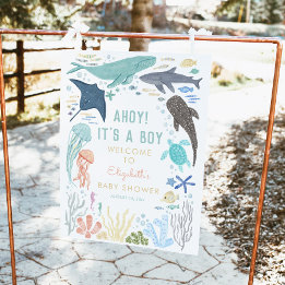 Ahoy It's A Boy Baby Shower Welcome Sign ポスター