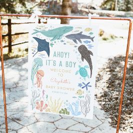 Ahoy It's A Boy Baby Shower Welcome Sign ポスター