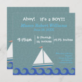 Ahoy, It's a Boy - Birth Announcement 案内状 (正面/裏面)