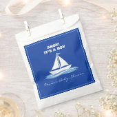 Ahoy It's a Boy! Blue Nautical Boat Baby Shower  フェイバーバッグ (クリップ留めされた状態)