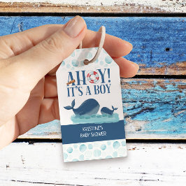 Ahoy It's A Boy Happy Whales オリジナル ギフトタグ