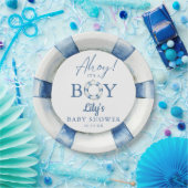 Ahoy Its A Boy Lifebuoy Nautical Baby Shower ペーパープレート (パーティー)